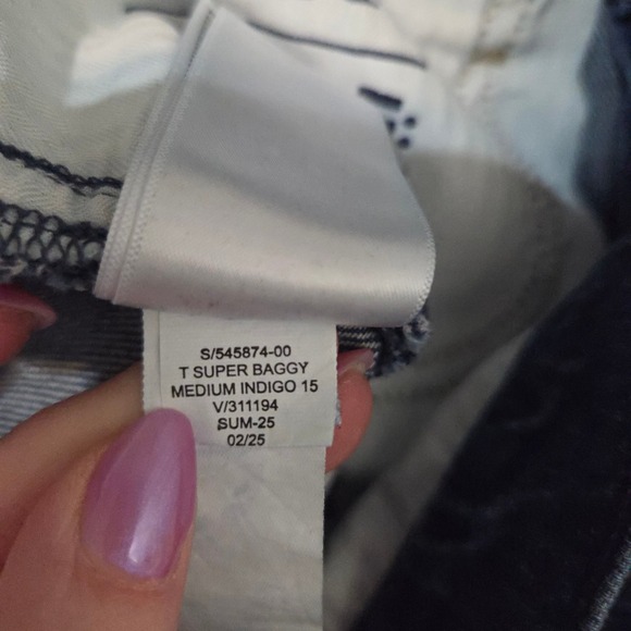 Gap Super Baggy Jeans Womens Sz 27/4  Medium Indigo Blue Wide Leg Denim - Picture 12 of 13